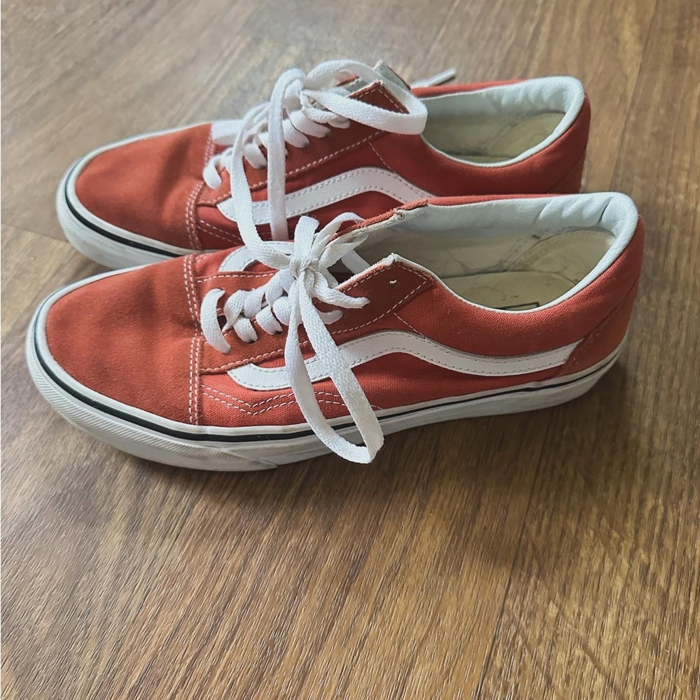Women’s old school vans in burnt orange size 8